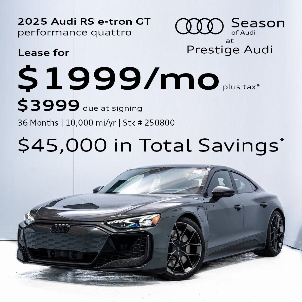 RS e-tron GT Performance - $45,000 in Total Savings