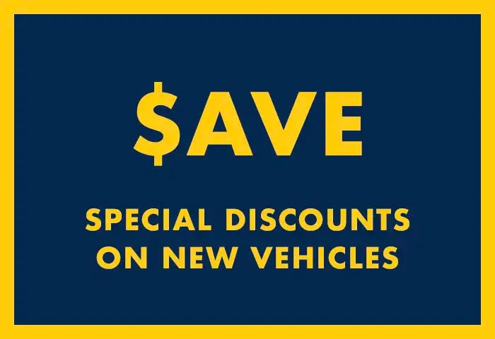 Special discounts on new vehicles