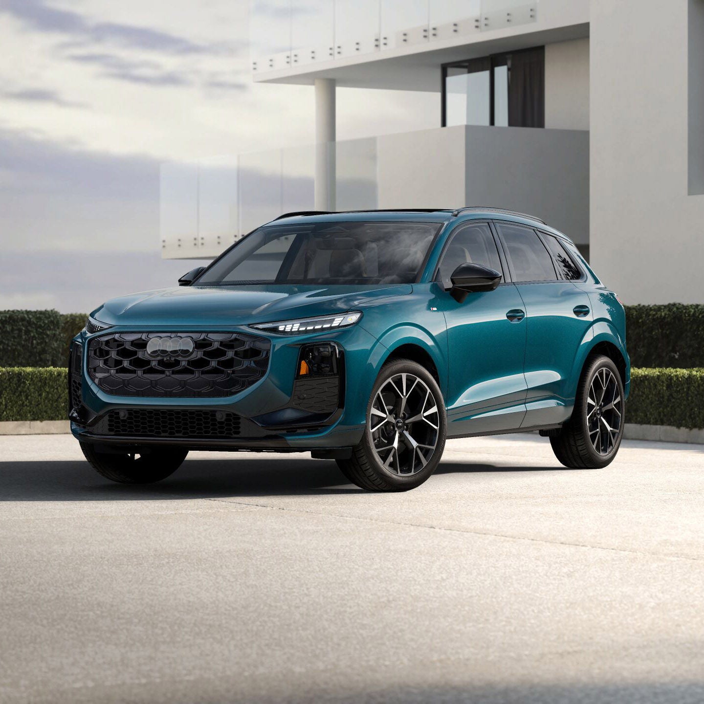 Three quarter view of the all-new 2026 Audi Q3 SUV parked.