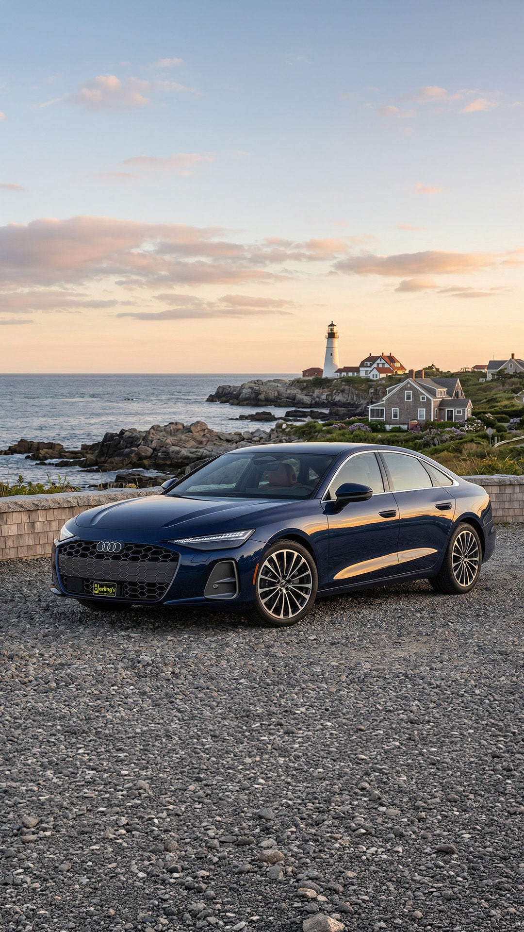 Audi Q8 driving through mountain road in Maine