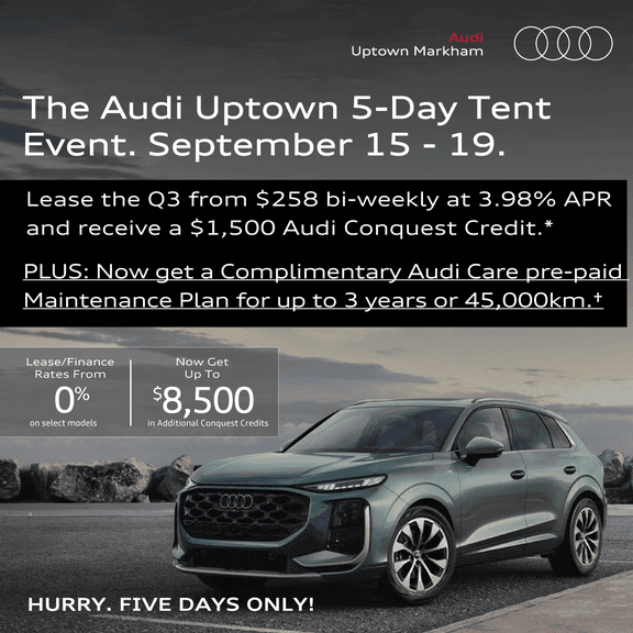It's time for an Audi, Exclusive white tent event