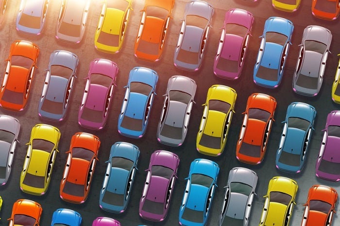 Rows of pre-owned cars in Sherman Oaks, CA
