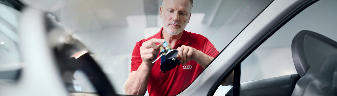 man checking transmission