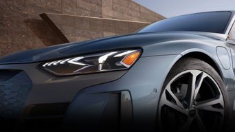 Close-up of the laser lights on the Audi e-tron GT.