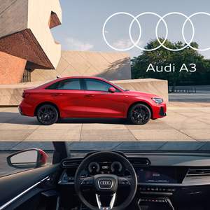Audi S5 Side View Parked With Lower View of Interior