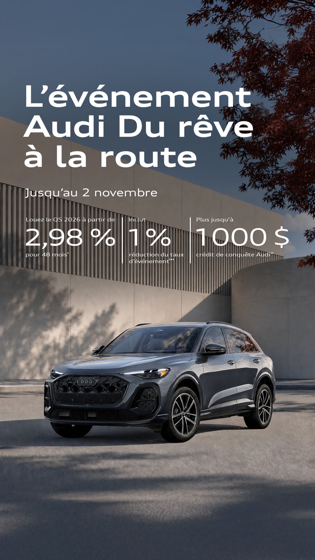 Profil avant de l'Audi Q5.