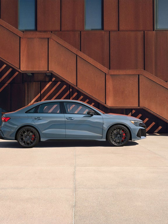 2025 Audi RS 3 profile parked — Audi Sport compact sport sedan stance at Audi Sewickley