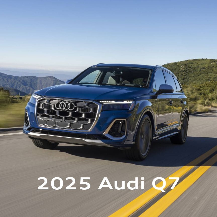 image of the 2025 Audi Q7 driving down a road