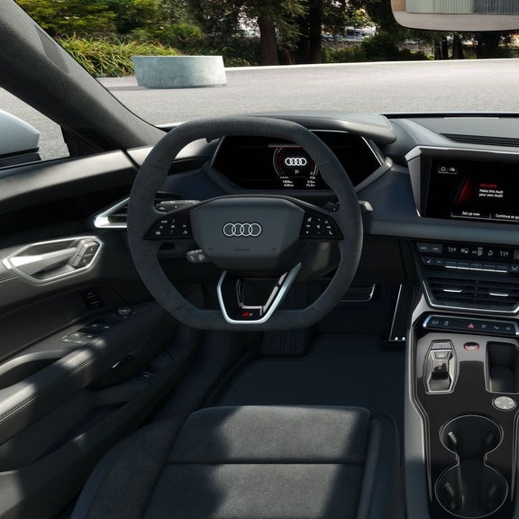 Interior view of the front dashboard in the Audi S e-tron GT.
