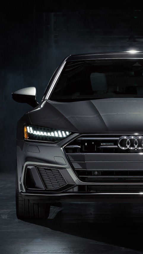 Audi A7 closeup of front view. 