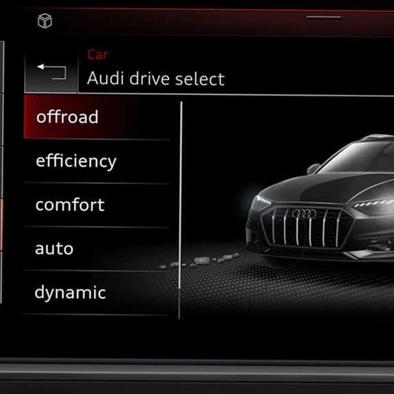 Close-up of drive select mode in the Audi A6 allroad.