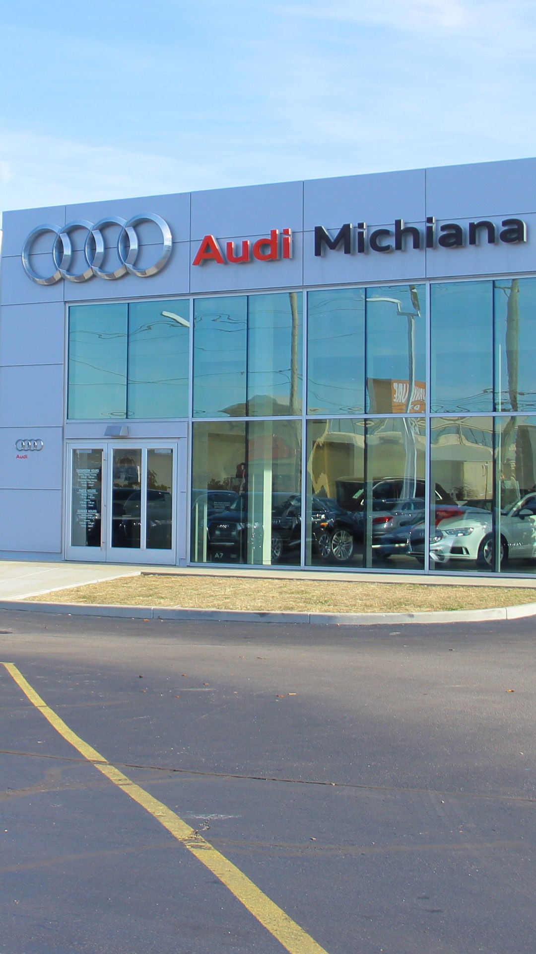 Exterior side view of Audi Michiana dealership