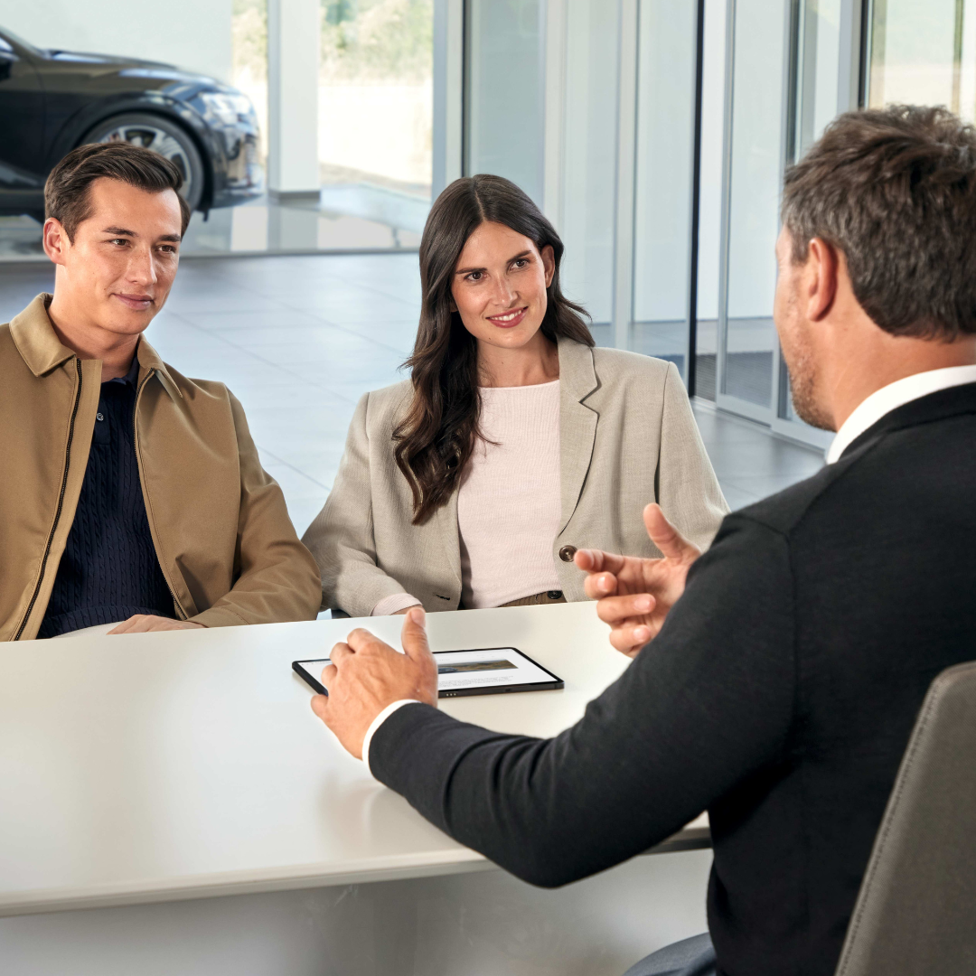 Couple at finance desk