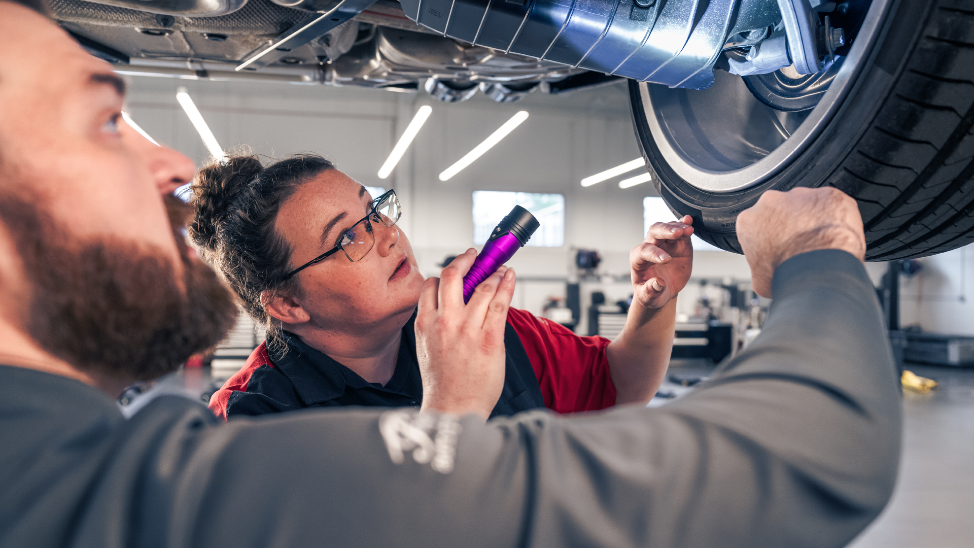 Audi vehicle being serviced