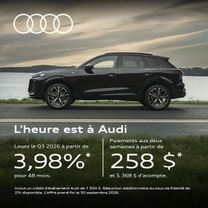 Audi Q3 2026 - Promotions Septembre 2026 chez Audi de Québec.