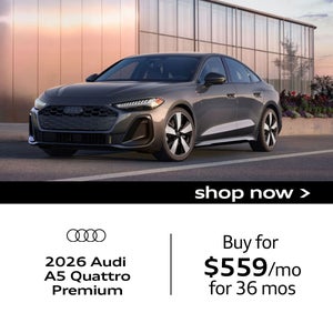 Side and front view of Audi 2026 A5 Quattro