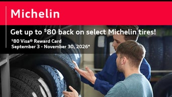 Get up to $80 back on select Michelin tires!