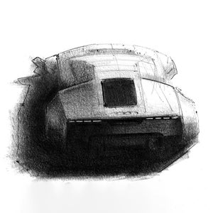 Sketch of the rear of the Audi Nuvolari.