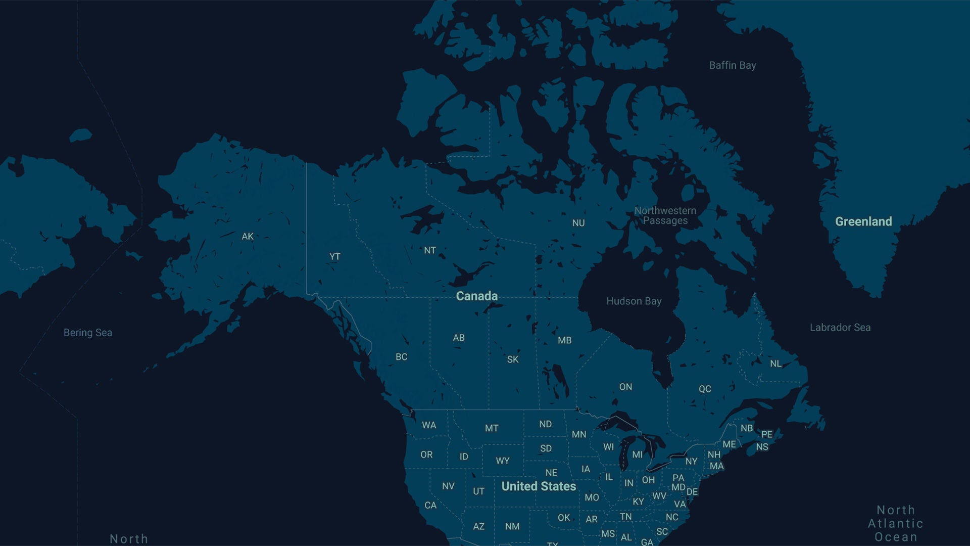 Map of North America.