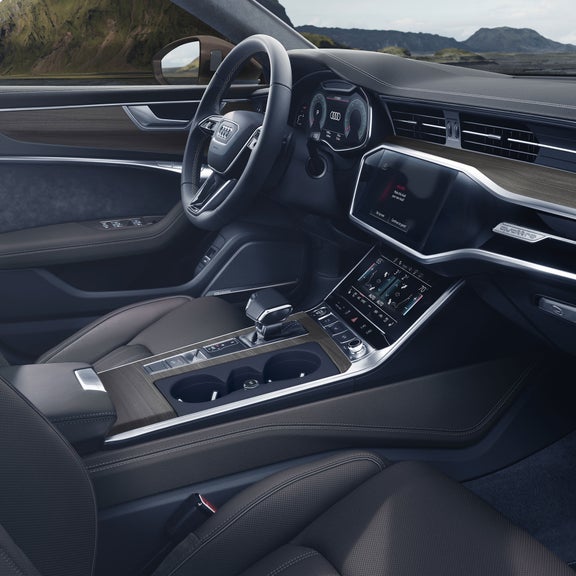 Close up of the gearbox in the Audi A6 allroad.