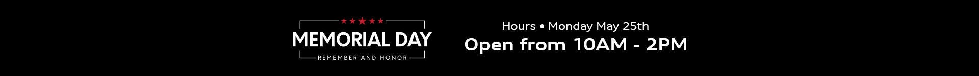 Memorial Day Hours