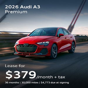 front facing 2026 Audi A3 driving