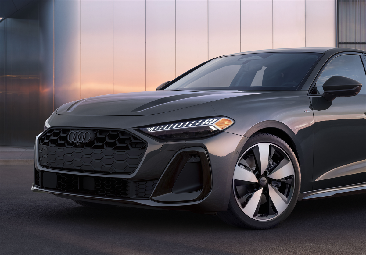 Front end of a new Audi sedan