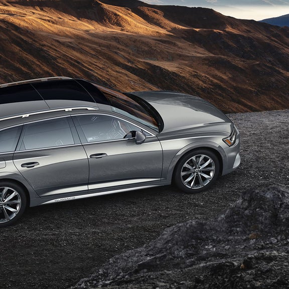 Aerial side view of the Audi A6 allroad®.