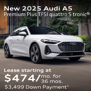 New 2025 Audi A5 Premium Plus TFSI quattro S tronic® Lease starting at $474/mo. for  36 mos. $3,499 Down Payment