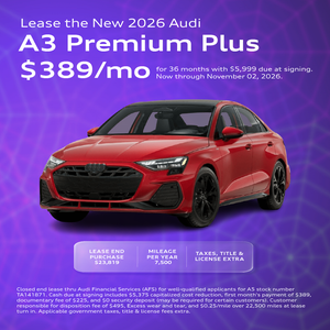 Lease the New 2026 Audi A3 Premium Plus $389/mo