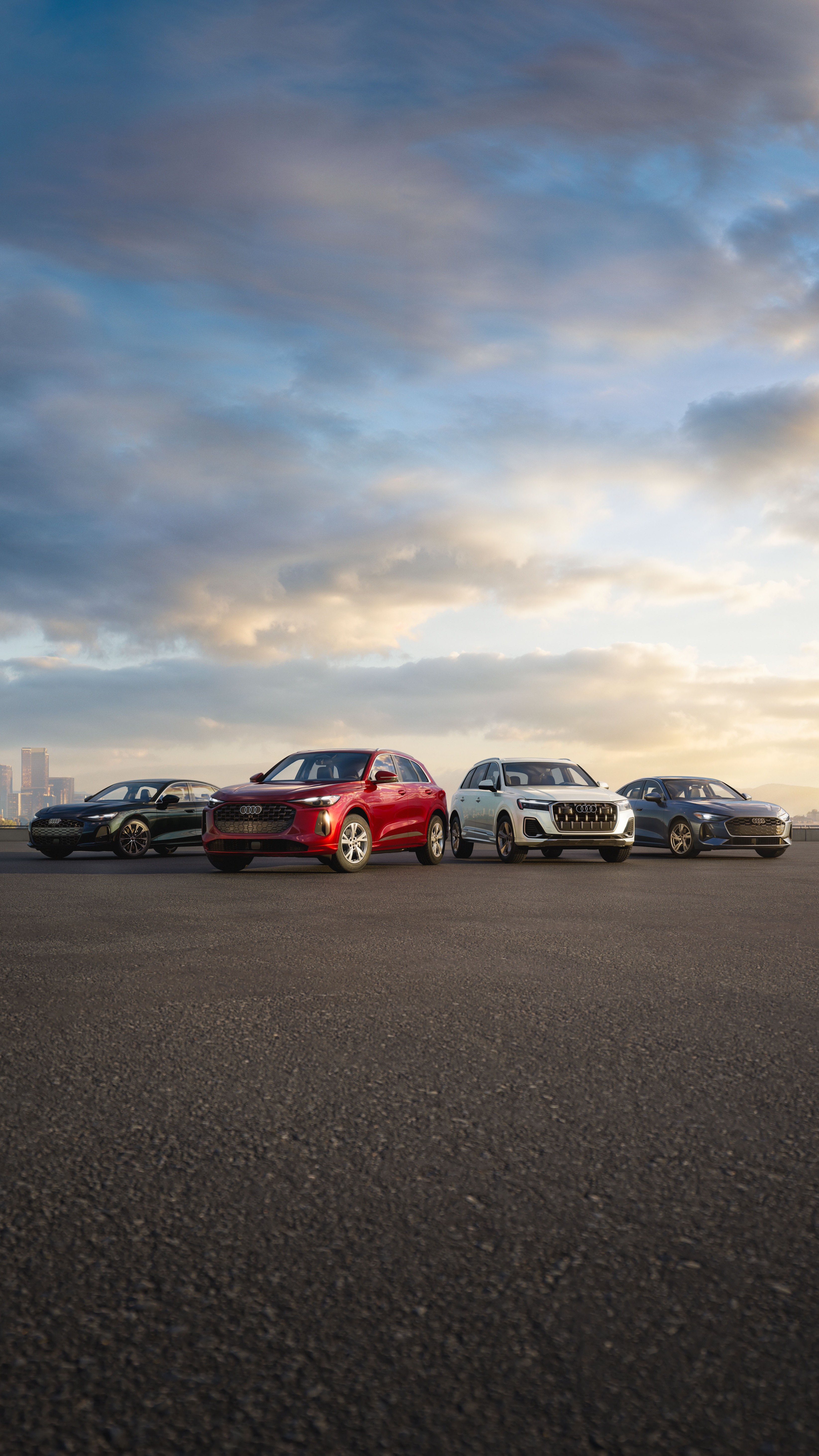 Summer of Audi Models Parked.