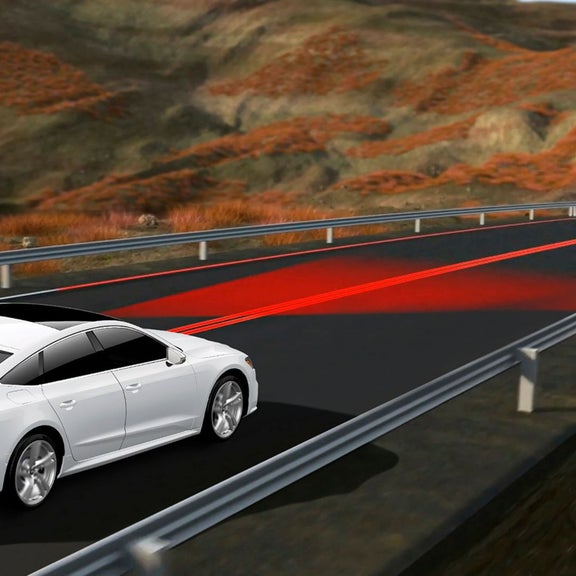 Demonstration of the Audi active lane assist on the Audi RS 7.