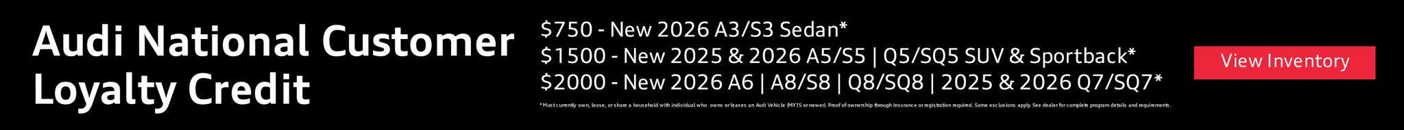 Audi National Customer Loyalty Credit