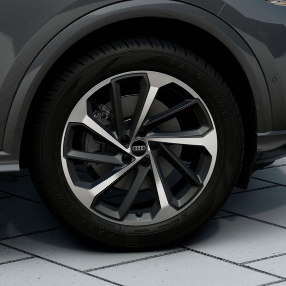 Close up on tire of the Audi Q5.