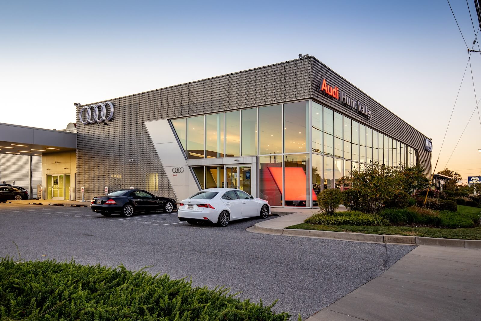 Exterior view of Audi Hunt Valley, your Audi dealer serving Baltimore