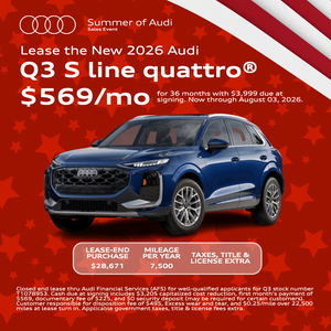 Lease the New 2026 Audi Q3 S line quattro® $569/mo