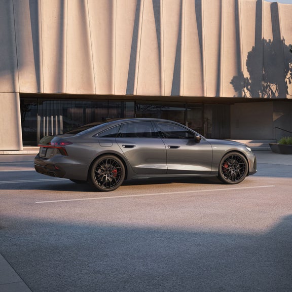 Side profile of the Audi A6 Sedan.