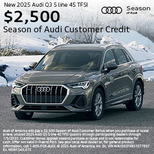 Side view of an Audi.