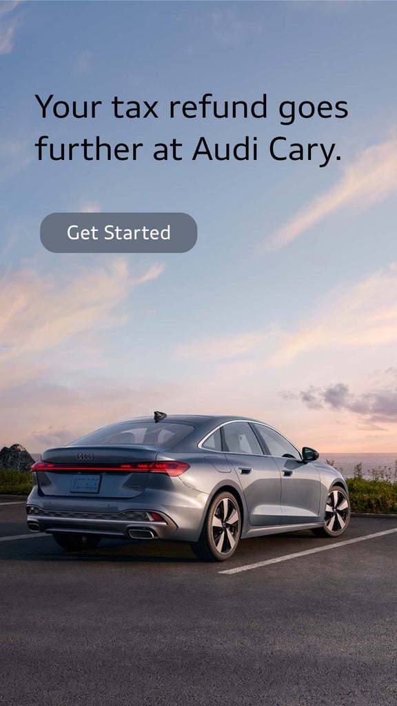 Back view of an Audi driving.