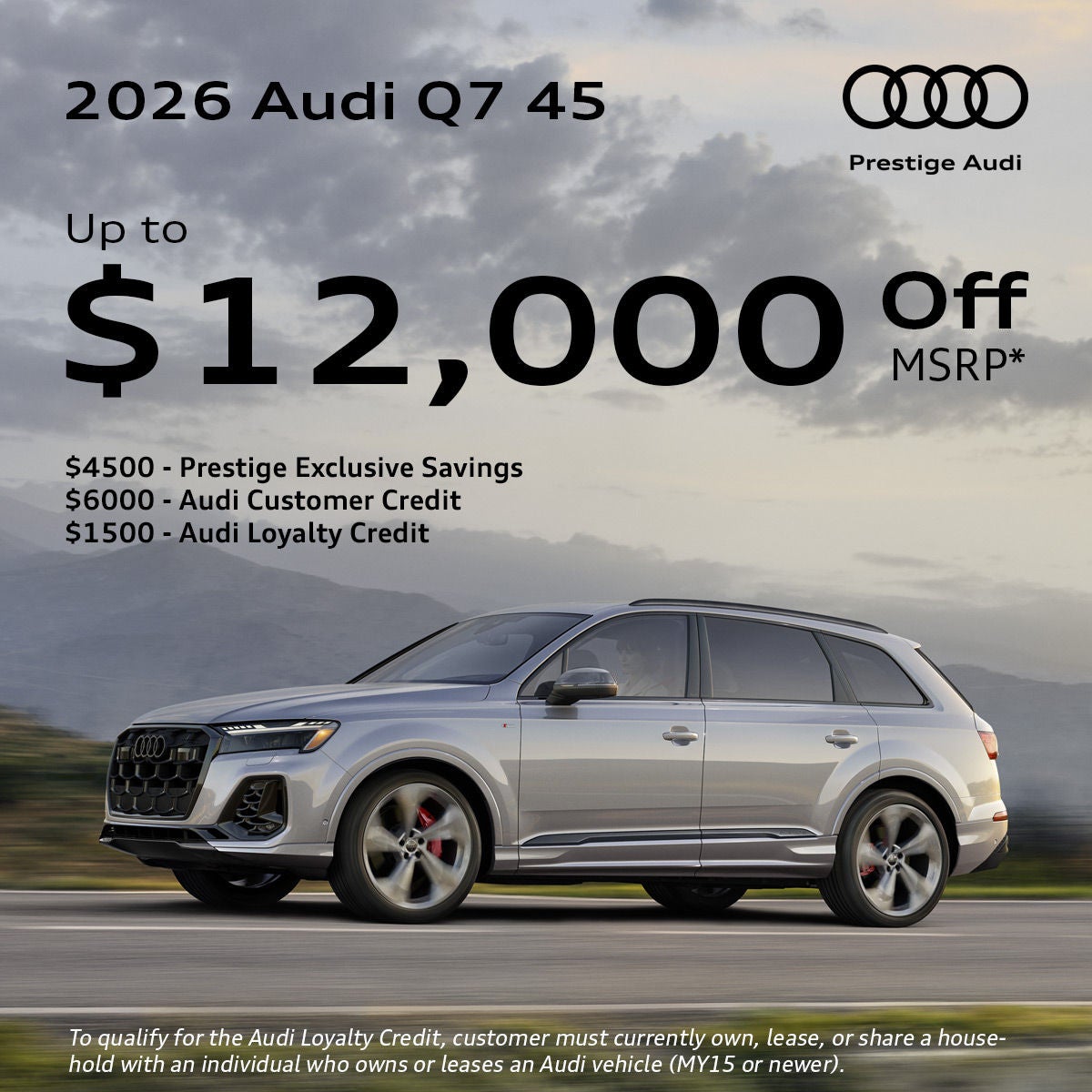 2026 Audi Q7 45 Discount Offer