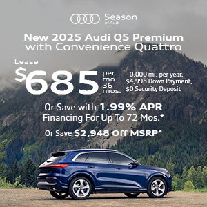 Side view on an Audi Q5 parked.