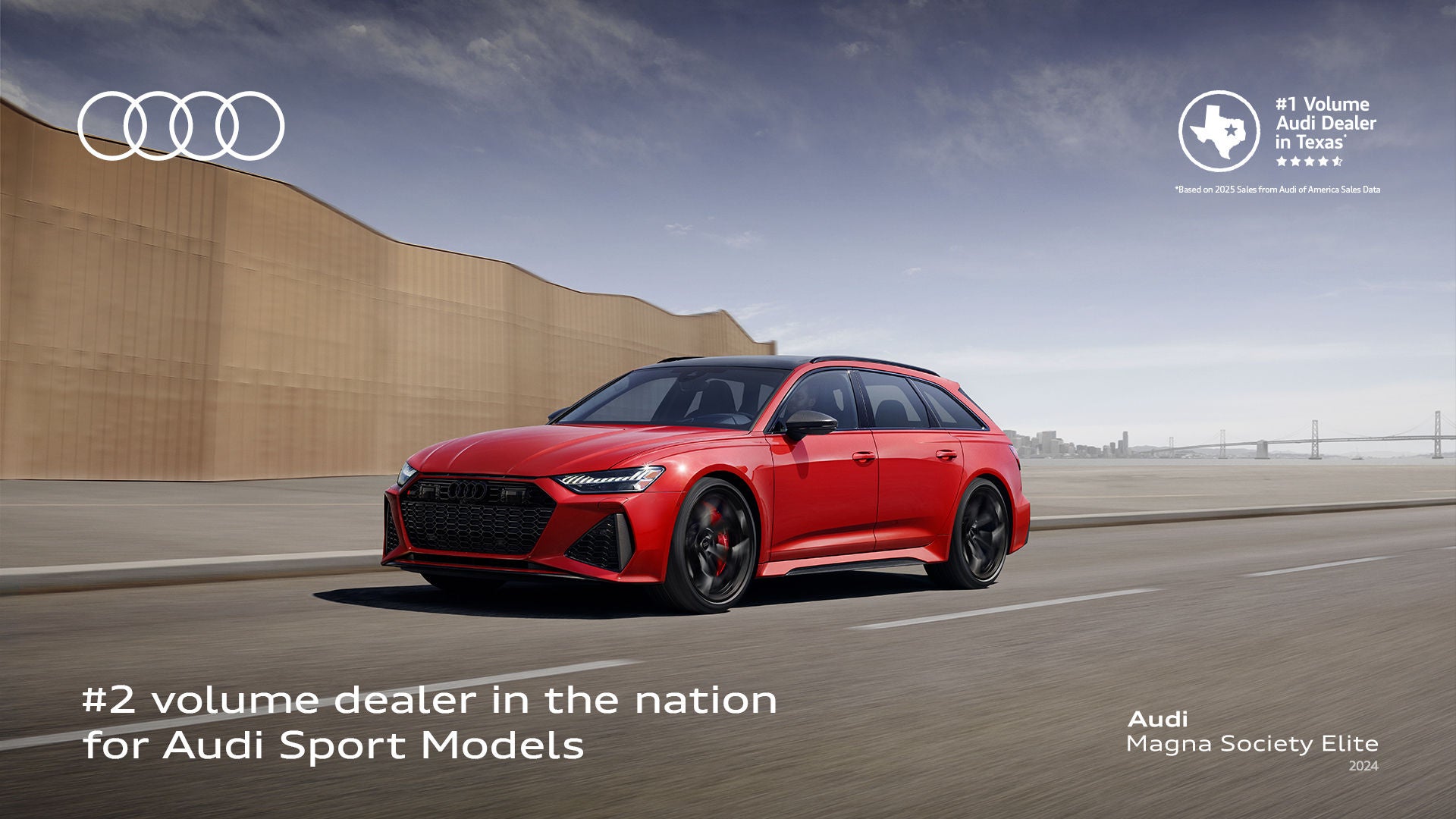 Front 3/4 view of Audi S6 Avant red