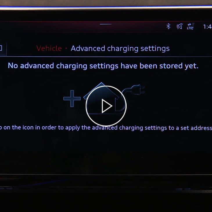 Close up on the Advanced charging settings on the Audi MMI.