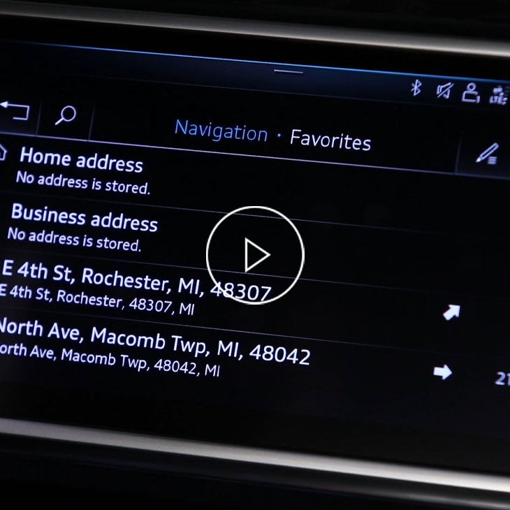 Close-up of the favorites screen on an Audi MMI. 