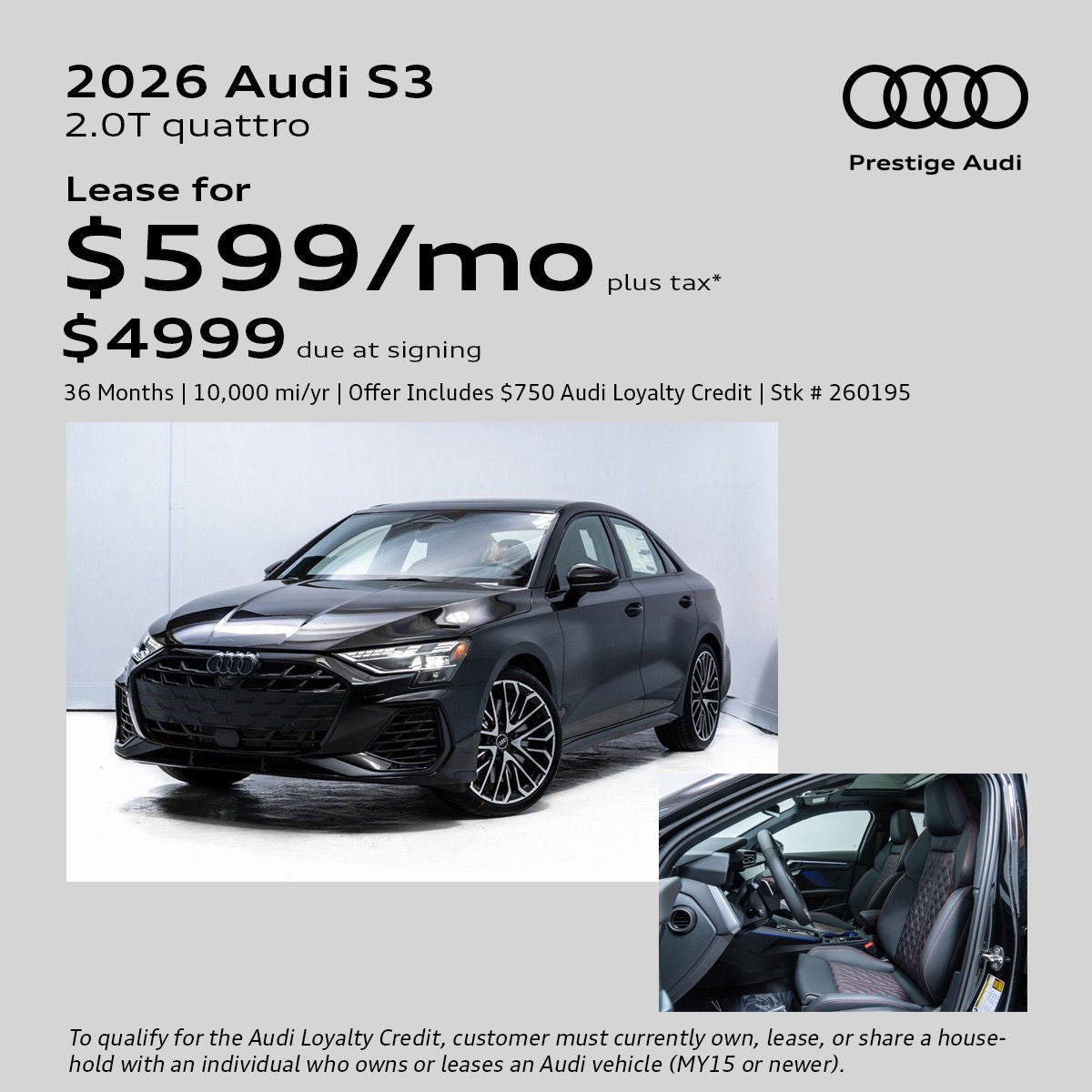 2026 Audi S3 Lease Offer