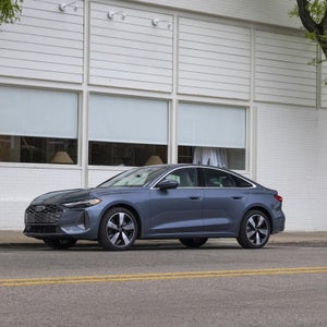 2026 Audi A5 Sportback front three quarter parked — view inventory at Audi Sewickley near Pittsburgh PA