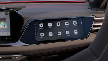 Close-up on the passenger display screen on the Audi S5.