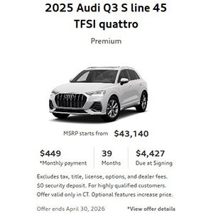 Side view of an Audi vehicle 