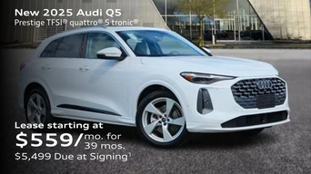 2025 Audi Q5 Prestige TFSI® quattro® S tronic® Lease starting at $559/mo. for  39 mos. $5,499 Due at Signing