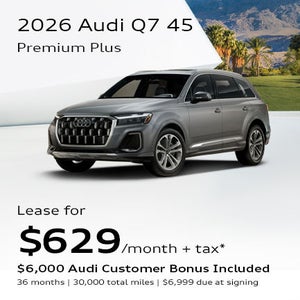 Side angled profile of 2026 Audi Q7 45